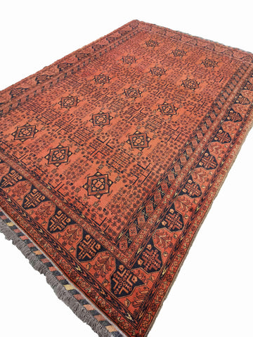 305 x 200 cm Afghan Khan Tribal Red Large Rug - Rugmaster