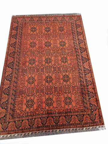 305 x 200 cm Afghan Khan Tribal Red Large Rug - Rugmaster