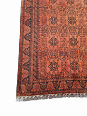 305 x 200 cm Afghan Khan Tribal Red Large Rug - Rugoutlet