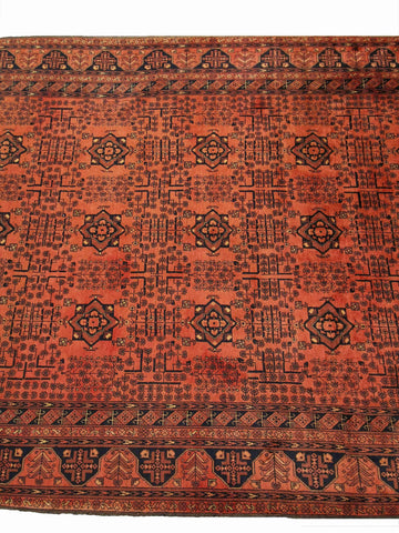 305 x 200 cm Afghan Khan Tribal Red Large Rug - Rugmaster