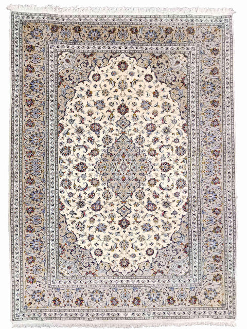 305 x 205 cm Kashan Traditional Yellow Large Rug - Rugoutlet