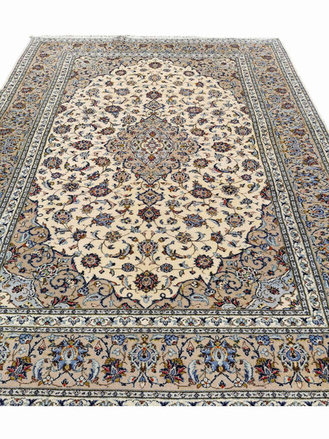 305 x 205 cm Kashan Traditional Yellow Large Rug - Rugoutlet