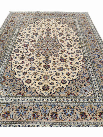 305 x 205 cm Kashan Traditional Yellow Large Rug - Rugoutlet