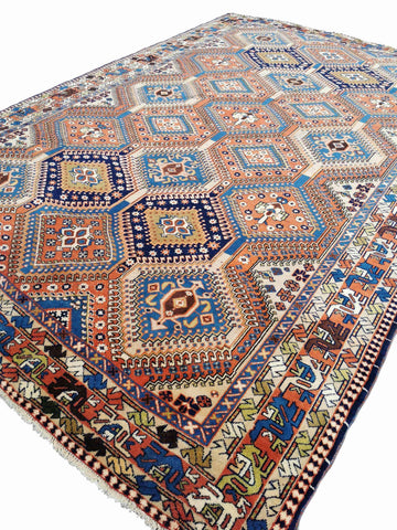 305 x 205 cm Yalameh Tribal Orange Large Rug - Rugmaster