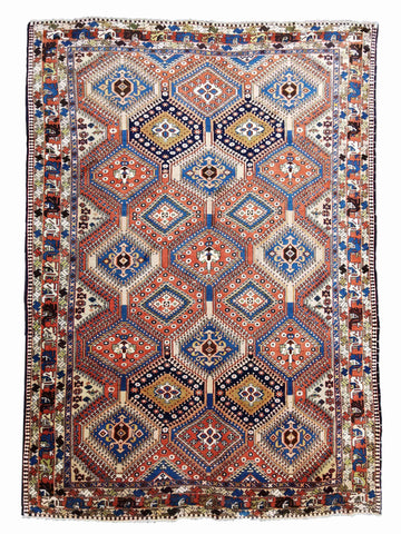 305 x 205 cm Yalameh Tribal Orange Large Rug - Rugmaster