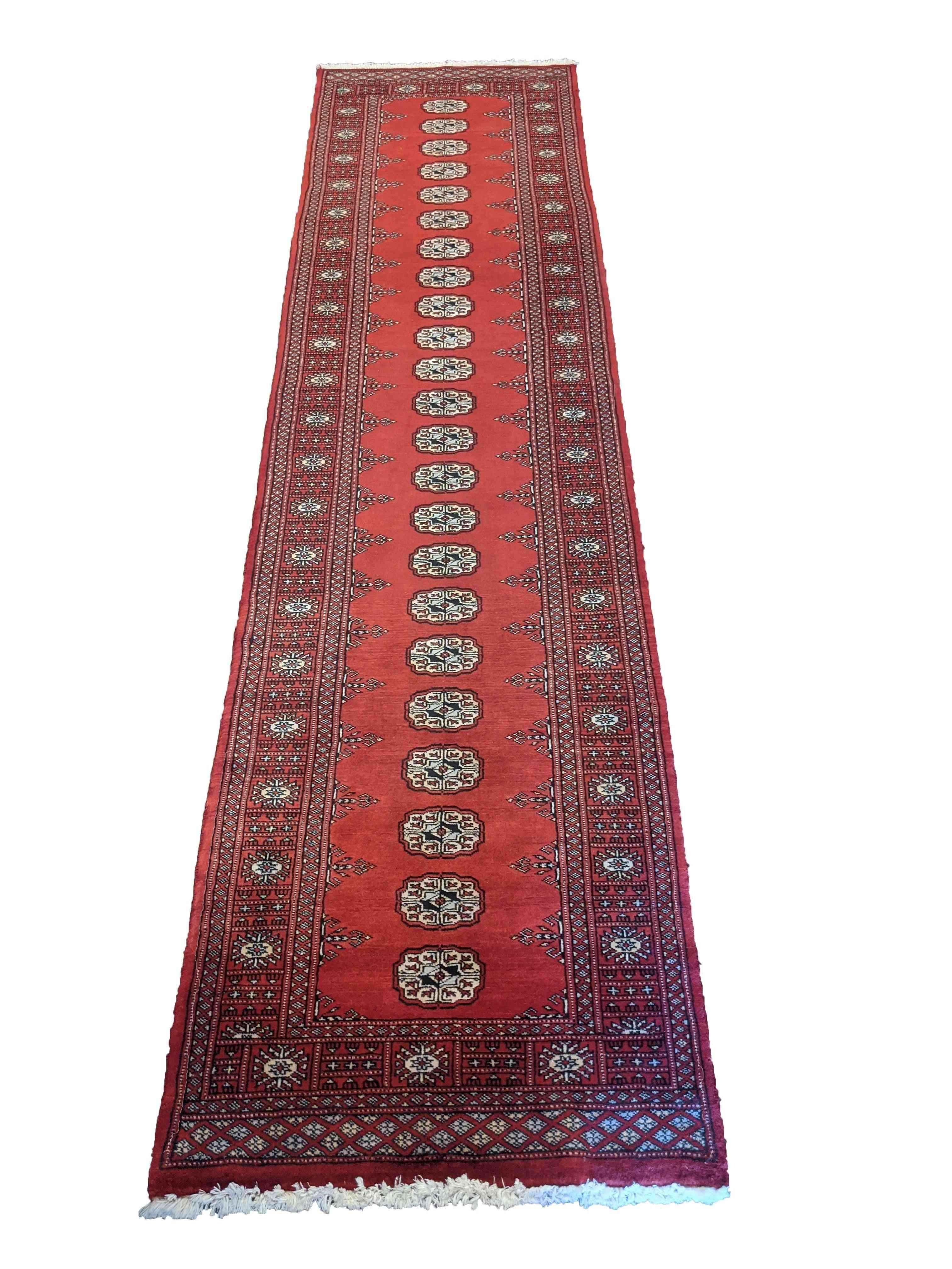 305 x 80 cm Pakistan Bukhara Traditional Red Rug - Rugmaster