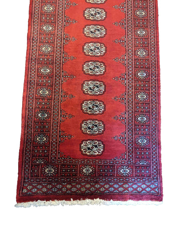 305 x 80 cm Pakistan Bukhara Traditional Red Rug - Rugoutlet