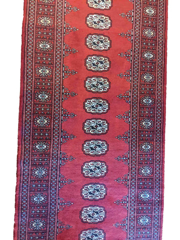 305 x 80 cm Pakistan Bukhara Traditional Red Rug - Rugoutlet