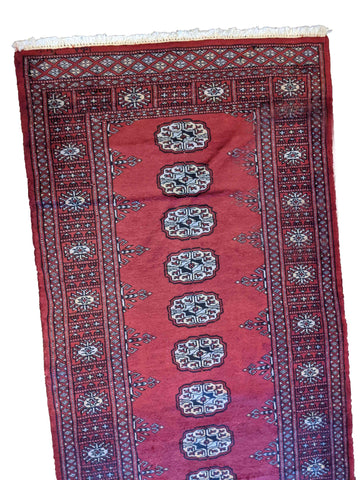 305 x 80 cm Pakistan Bukhara Traditional Red Rug - Rugoutlet