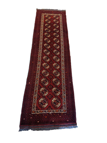 305 x 84 cm Fine Afghan Khan Tribal Red Rug - Rugoutlet