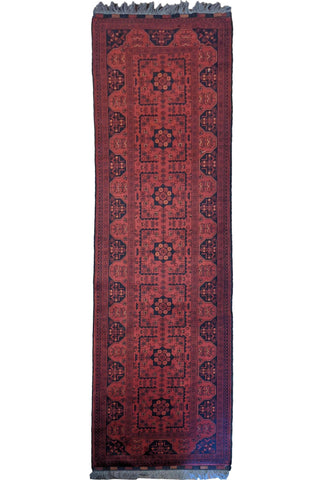 305 x 85 cm Afghan Khan Tribal Red Rug - Rugoutlet