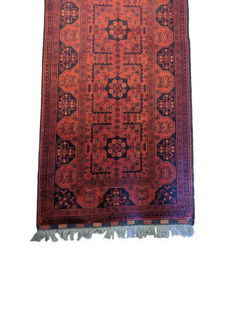 305 x 85 cm Afghan Khan Tribal Red Rug - Rugoutlet