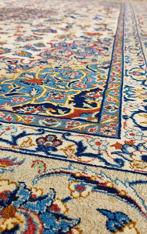 307 x 207 cm Fine Silk Persian Traditional Yellow Large Rug - Rugoutlet