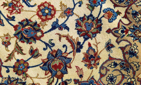 307 x 207 cm Fine Silk Persian Traditional Yellow Large Rug - Rugoutlet
