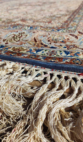 307 x 207 cm Fine Silk Persian Traditional Yellow Large Rug - Rugoutlet