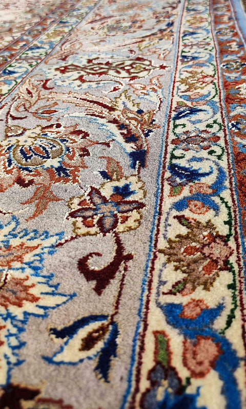 307 x 207 cm Fine Silk Persian Traditional Yellow Large Rug - Rugoutlet
