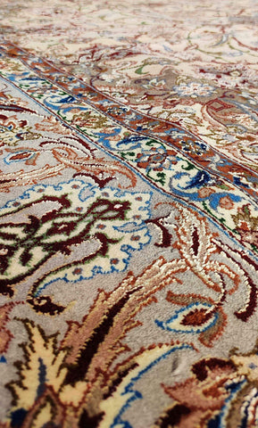 307 x 207 cm Fine Silk Persian Traditional Yellow Large Rug - Rugoutlet