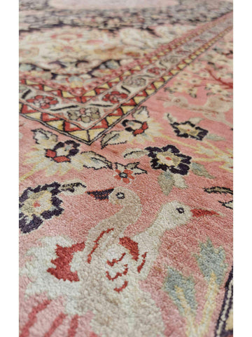 307 x 207 cm Indian Pure silk Traditional Violet Large Rug - Rugoutlet