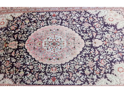 307 x 207 cm Indian Pure silk Traditional Violet Large Rug - Rugoutlet
