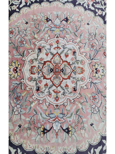 307 x 207 cm Indian Pure silk Traditional Violet Large Rug - Rugoutlet