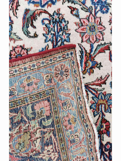 309 x 219 cm Old Kashan Traditional White Large Rug - Rugoutlet