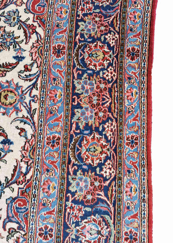 309 x 219 cm Old Kashan Traditional White Large Rug - Rugoutlet