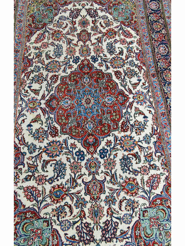 309 x 219 cm Old Kashan Traditional White Large Rug - Rugoutlet