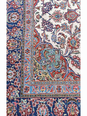 309 x 219 cm Old Kashan Traditional White Large Rug - Rugoutlet