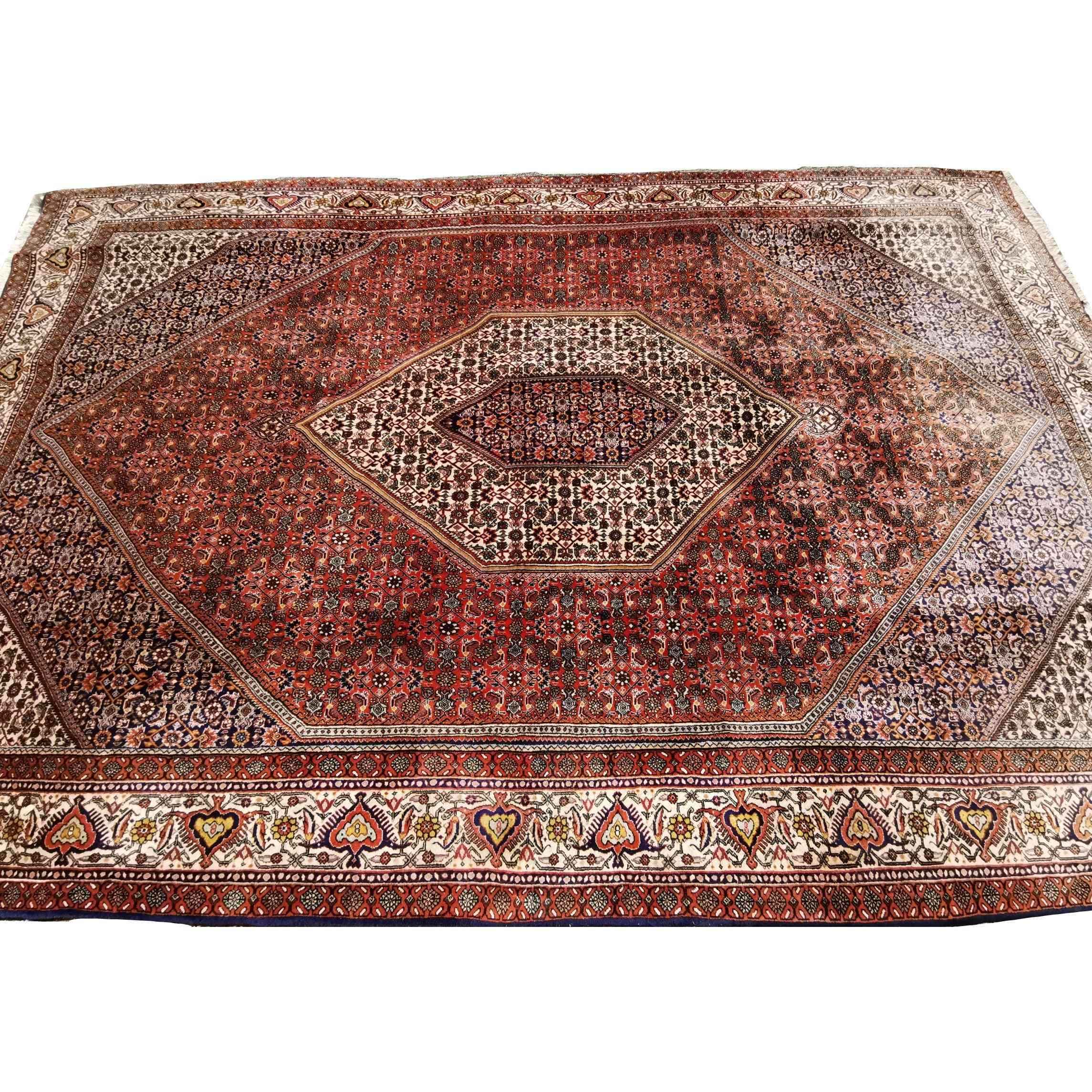 310 x 205 cm Persian Bijar Traditional Red Large Rug - Rugmaster