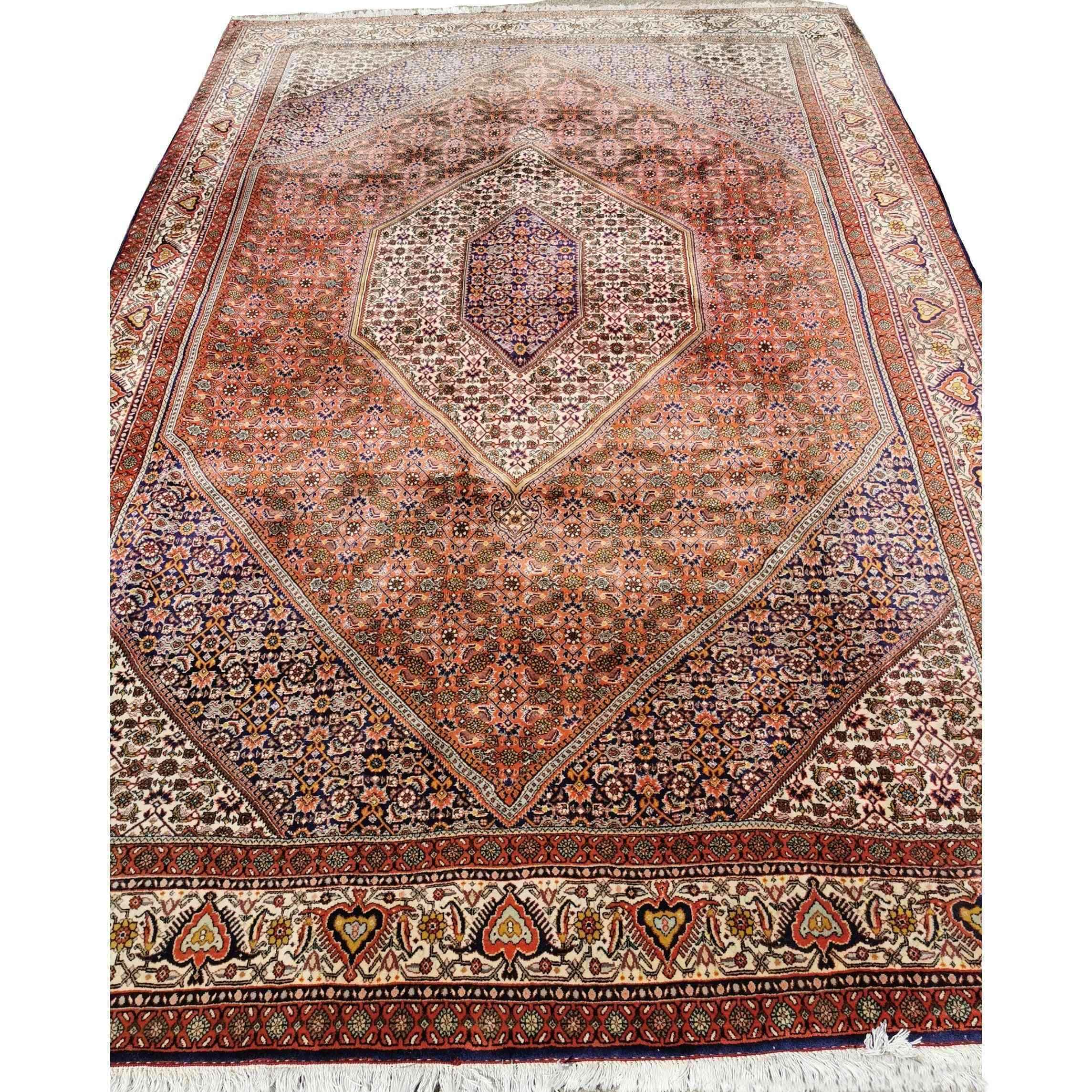 310 x 205 cm Persian Bijar Traditional Red Large Rug - Rugoutlet