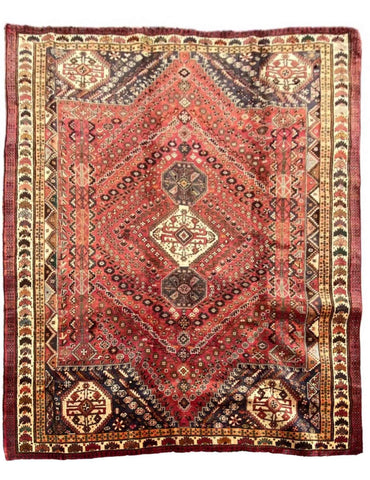 310 x 215 cm Qashqai Traditional Red Large Rug - Rugmaster