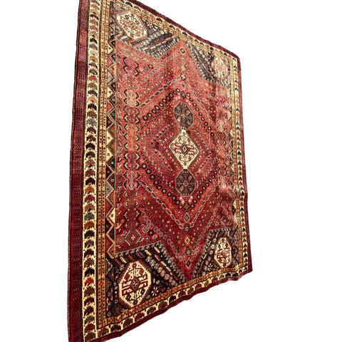 310 x 215 cm Qashqai Traditional Red Large Rug - Rugmaster