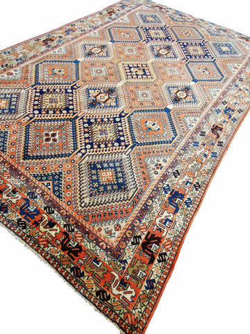 314 x 208 cm Yalameh Tribal Orange Large Rug - Rugoutlet