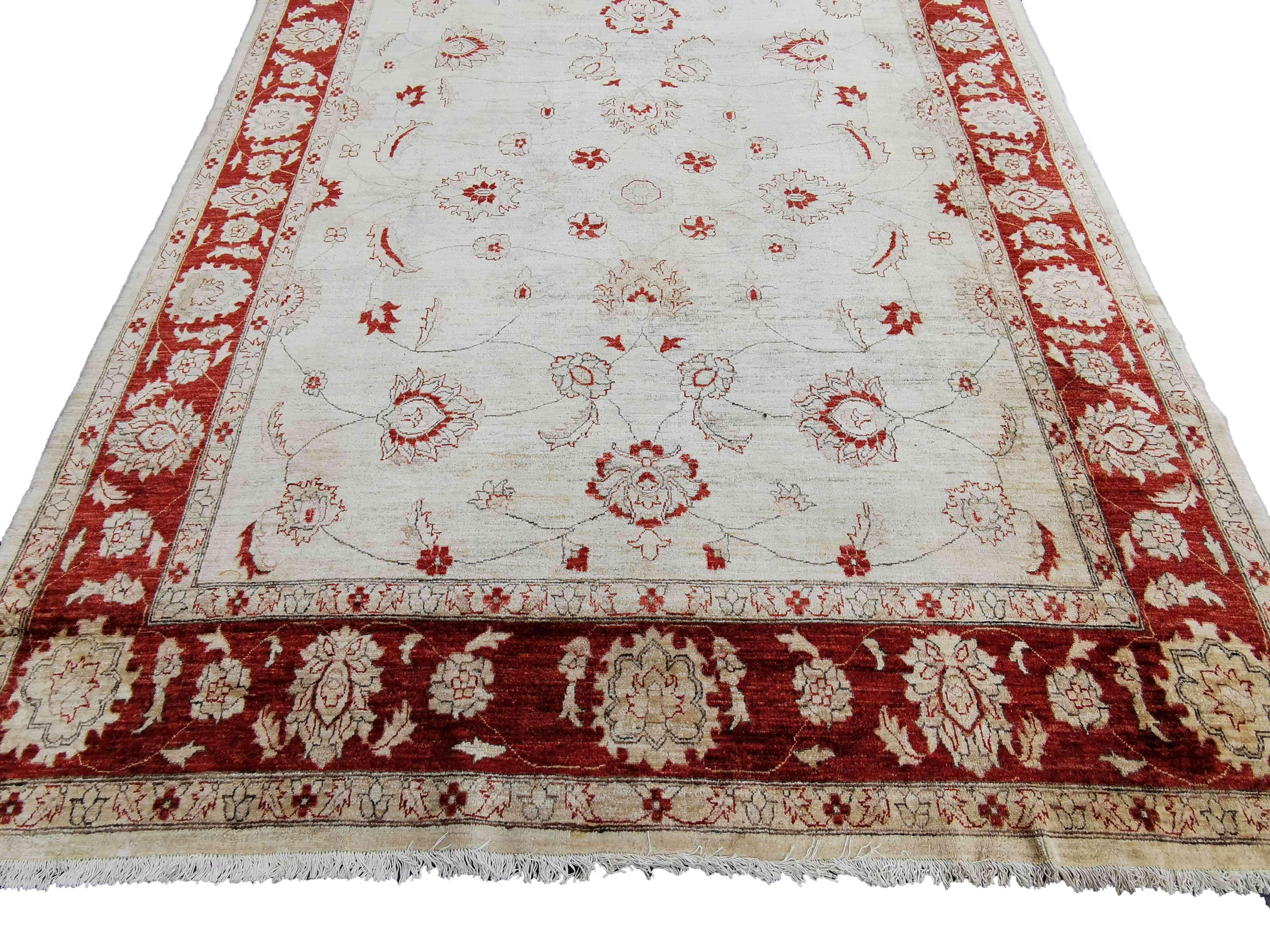 320 x 241 cm Traditional Handmade Traditional White Large Rug - Rugoutlet