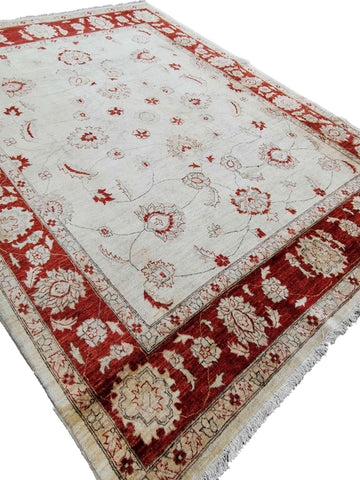 320 x 241 cm Traditional Handmade Traditional White Large Rug - Rugoutlet