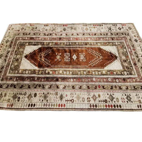 328 x 208 cm Old Turkish Milas Tribal Tribal Yellow Large Rug - Rugmaster