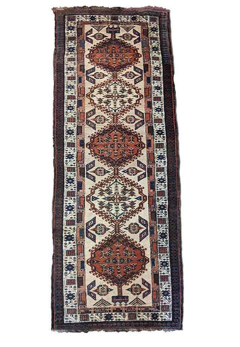330 x 102 cm Old Tabriz Traditional White Rug - Rugoutlet