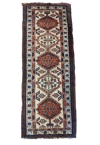 330 x 102 cm Old Tabriz Traditional White Rug - Rugoutlet