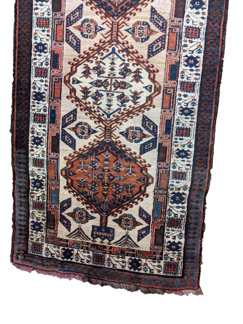 330 x 102 cm Old Tabriz Traditional White Rug - Rugoutlet