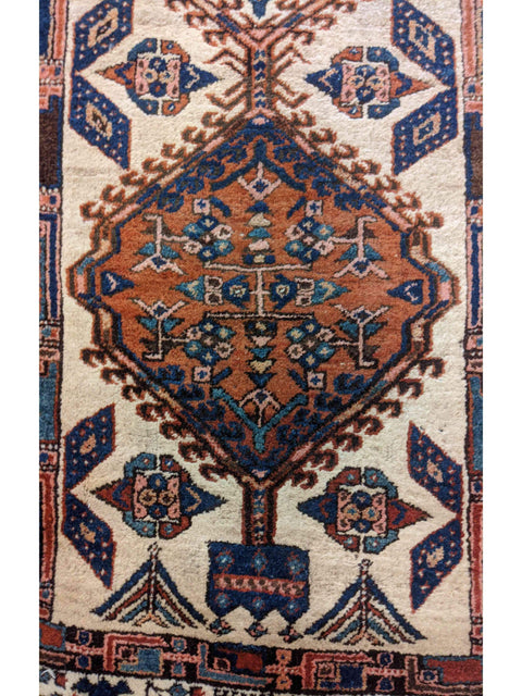 330 x 102 cm Old Tabriz Traditional White Rug - Rugoutlet