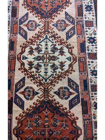 330 x 102 cm Old Tabriz Traditional White Rug - Rugoutlet