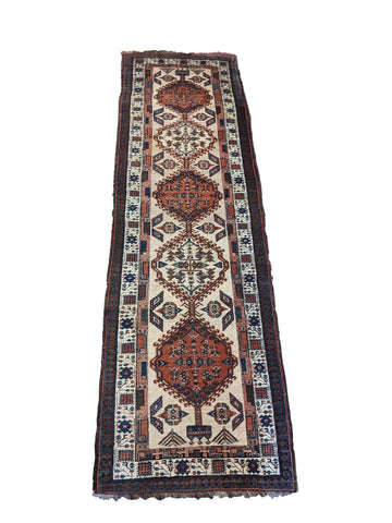 330 x 102 cm Old Tabriz Traditional White Rug - Rugoutlet