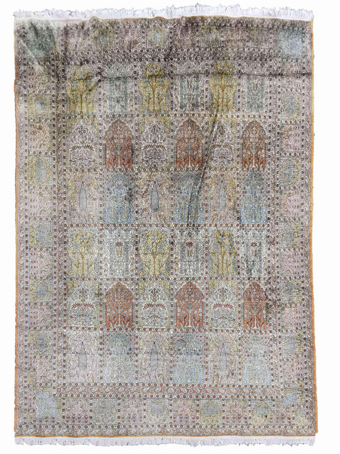 330 x 245 cm Kashmir Silk Traditional White Large Rug - Rugoutlet