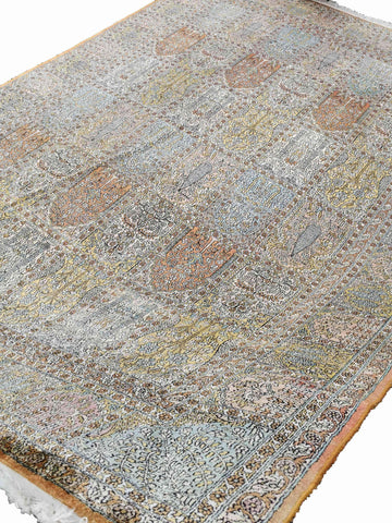 330 x 245 cm Kashmir Silk Traditional White Large Rug - Rugoutlet