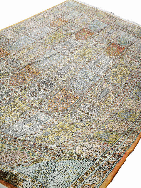 330 x 245 cm Kashmir Silk Traditional White Large Rug - Rugoutlet
