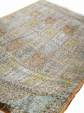 330 x 245 cm Kashmir Silk Traditional White Large Rug - Rugoutlet