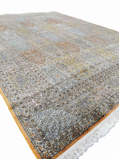 330 x 245 cm Kashmir Silk Traditional White Large Rug - Rugoutlet