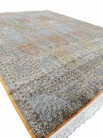 330 x 245 cm Kashmir Silk Traditional White Large Rug - Rugoutlet