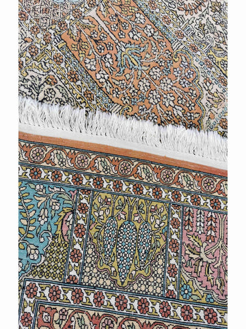 330 x 245 cm Kashmir Silk Traditional White Large Rug - Rugoutlet
