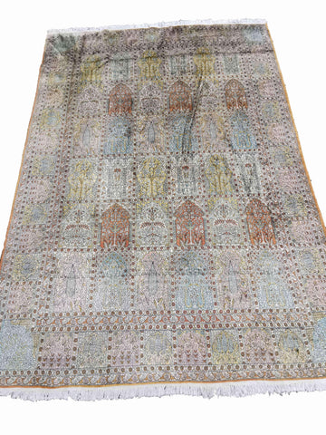 330 x 245 cm Kashmir Silk Traditional White Large Rug - Rugoutlet
